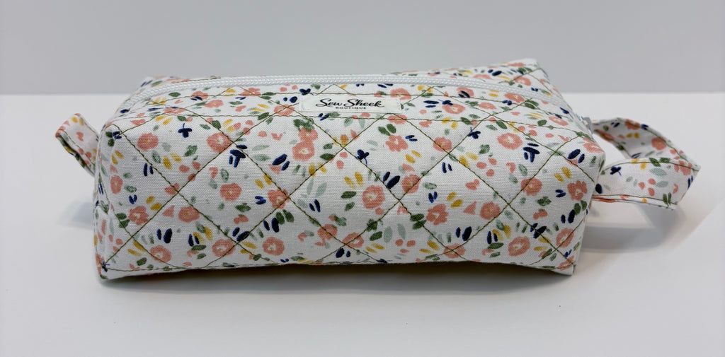Floral and Green Small Zip Case