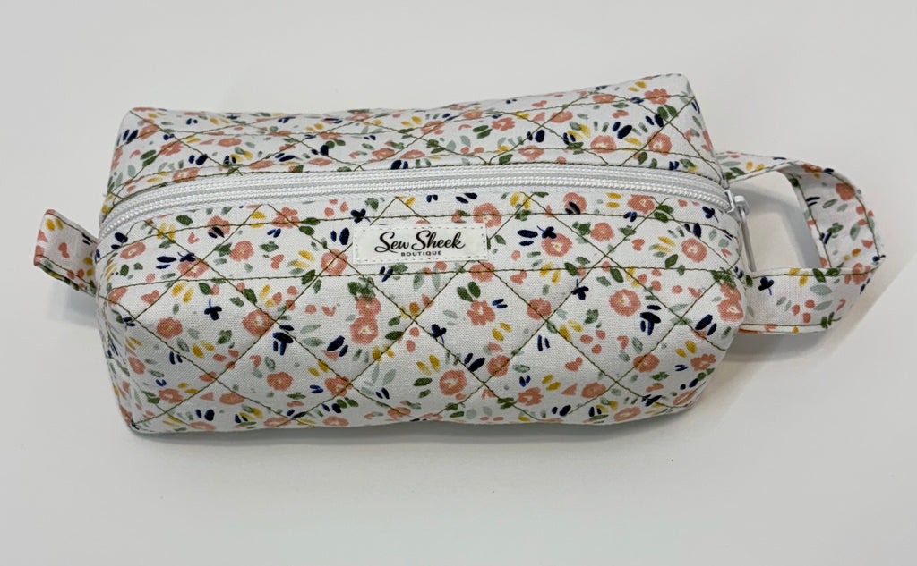 Floral and Green Small Zip Case