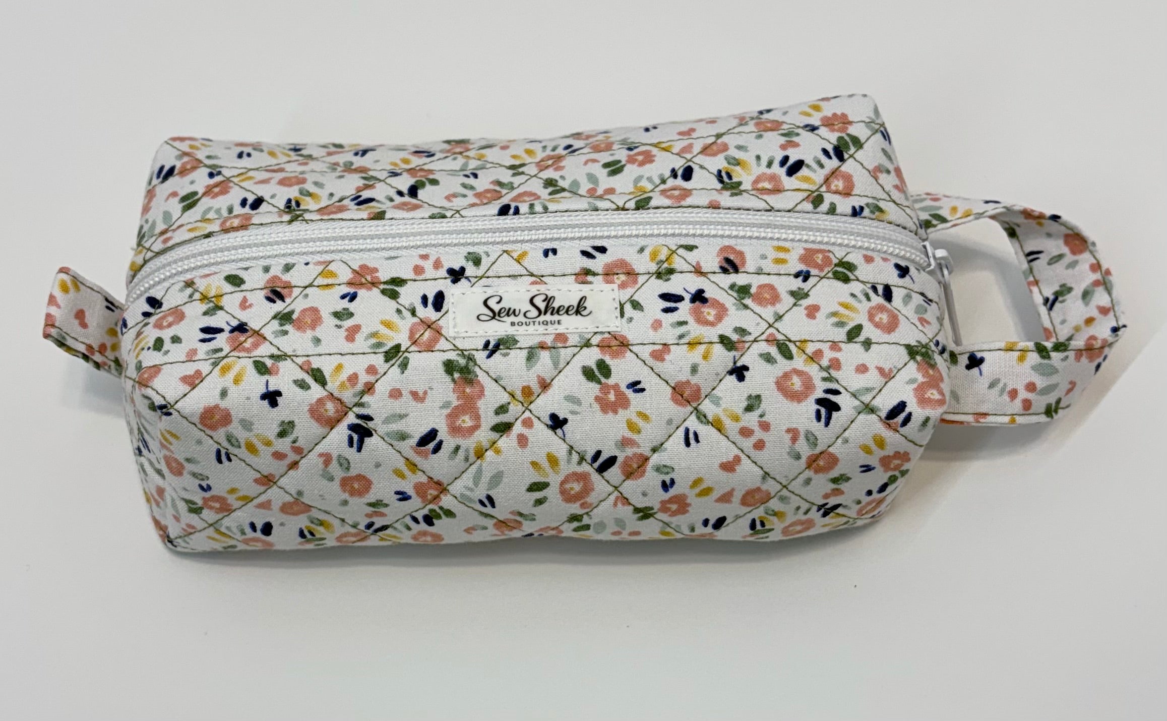 Floral and Green Small Zip Case