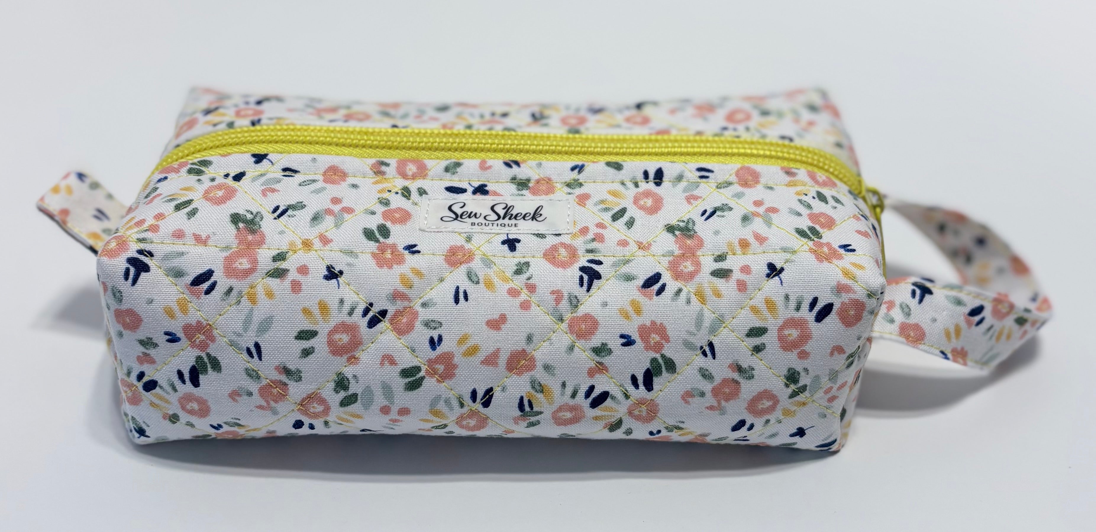 Floral and Yellow Small Zip Case