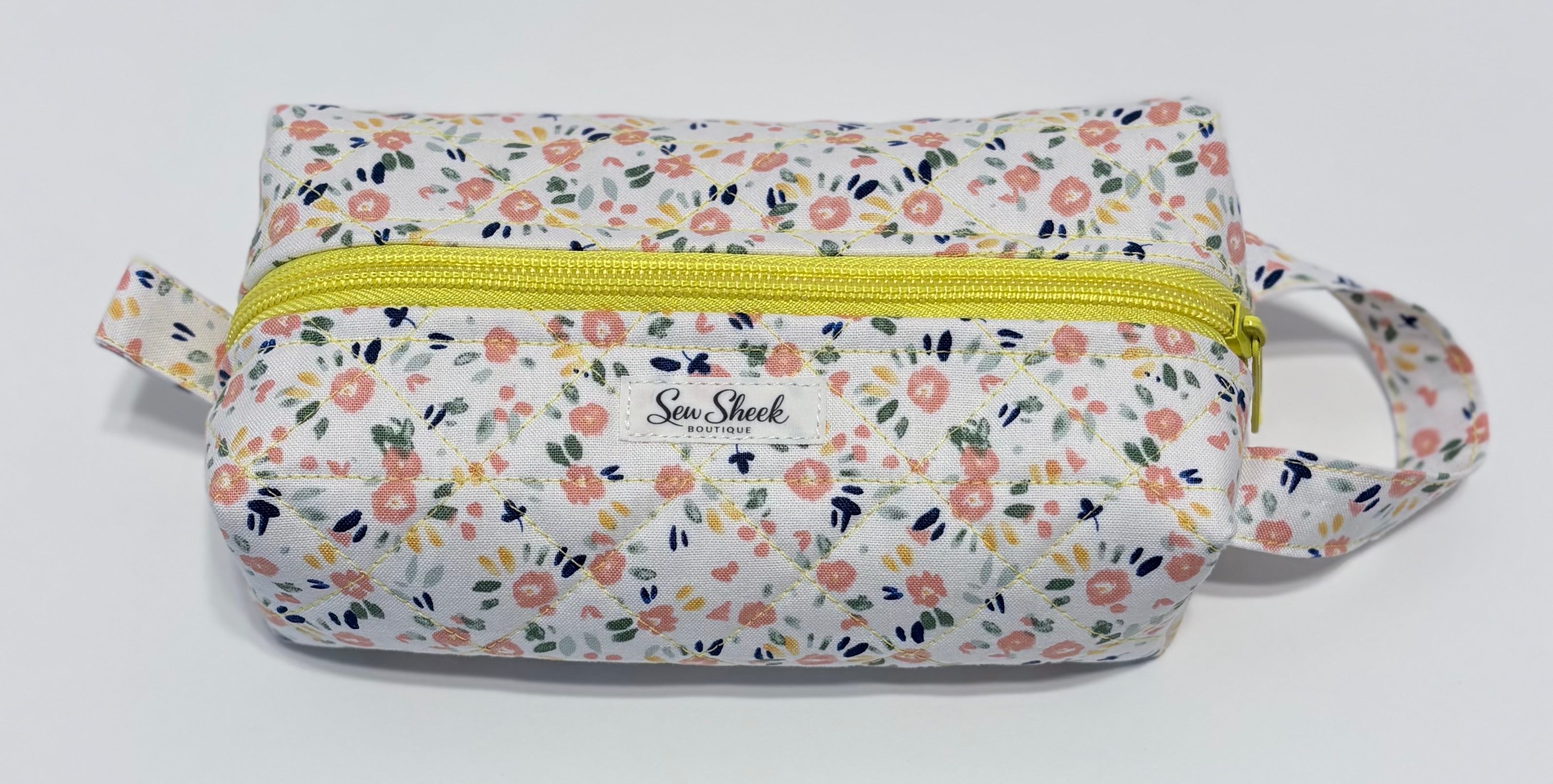 Floral and Yellow Small Zip Case