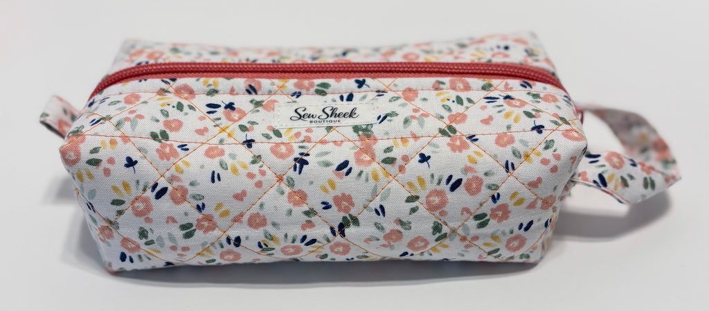 Floral and Coral Small Zip Case