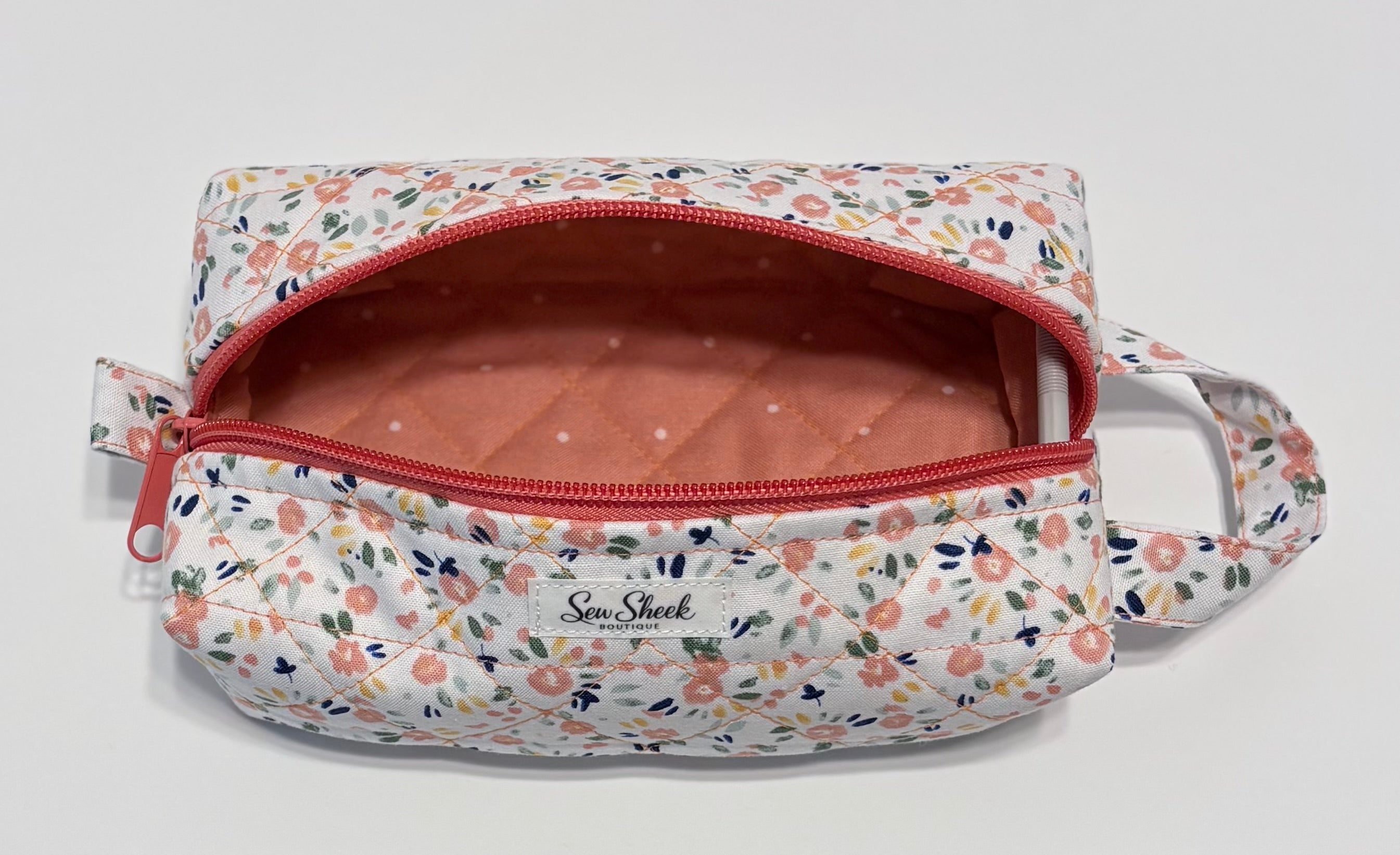 Floral and Coral Small Zip Case